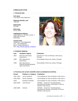 1 CURRICULUM VITAE 1. Personal data Full name L&iacute;via