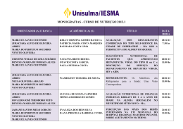 MONOGRAFIAS - CURSO DE NUTRI&Ccedil;&Atilde;O 2013.1