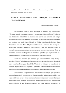 Márcia Regina Porto Ferreira, Clínica psicanalítica com crianças