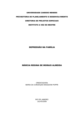 DEPRESS&Atilde;O NA FAM&Iacute;LIA M&Aacute;RCIA REGINA DE MORAIS ALMEIDA