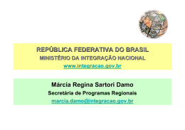 REPÚBLICA FEDERATIVA DO BRASIL Márcia Regina Sartori