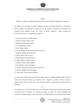 Quadro Complementar de Ju&iacute;zes da &aacute;rea da Rela&ccedil;&atilde;o de Guimar&atilde;es