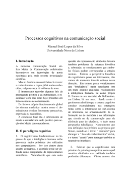 Processos cognitivos na comunicação social