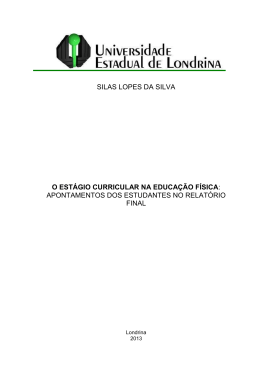 SILAS LOPES DA SILVA O EST&Aacute;GIO CURRICULAR NA