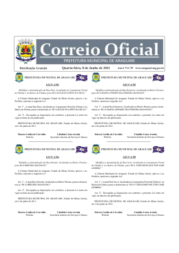 Edi&ccedil;&atilde;o 29 - Prefeitura Municipal de Araguari