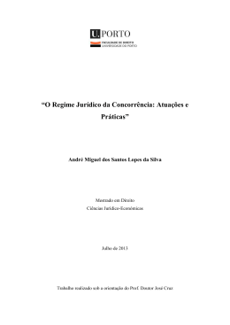 &ldquo;O Regime Jur&iacute;dico da Concorr&ecirc;ncia: Atua&ccedil;&otilde;es e Pr&aacute;ticas&rdquo;