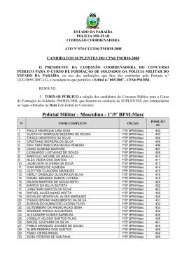 Policial Militar - Masculino - 1&ordm;/5&ordm; BPM-Masc