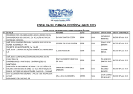 EDITAL DA XIII JORNADA CIENT&Iacute;FICA UNIVEL 2015