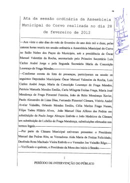 28 de Fevereiro de 2012 - C&acirc;mara Municipal do Corvo