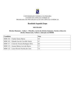 Resultado Segunda Etapa - CCJ - Universidade Federal da Paraíba