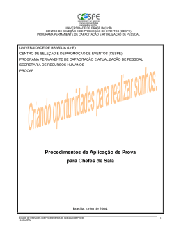 Procedimentos de Aplica&ccedil;&atilde;o de Prova para Chefes