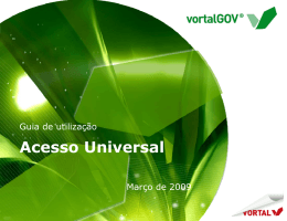 Manual de Registo - Acesso Universal