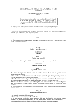 Lei Eleitoral dos &Oacute;rg&atilde;os das Autarquias Locais