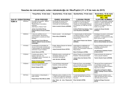 Sess&otilde;es de comunica&ccedil;&atilde;o, salas e debatedor@s do I