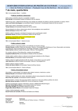 mesas de comunica&ccedil;&atilde;o - Funda&ccedil;&atilde;o Casa de Rui Barbosa