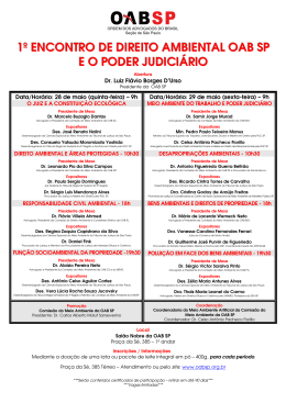 1&ordm; encontro de direito ambiental oab sp e o poder judici&aacute;rio