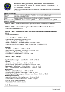 Ata de Reuni&atilde;o - Minist&eacute;rio da Agricultura