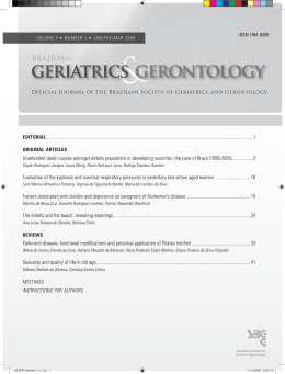 Official Journal of the Brazilian Society of Geriatrics and Gerontology
