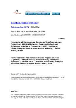 Brazilian Journal of Biology Print version ISSN 1519-6984