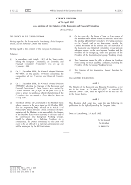 Council decision 2012/245/EU of 26 April 2012 on a