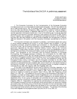 The Activities of the CNCDP: A preliminary