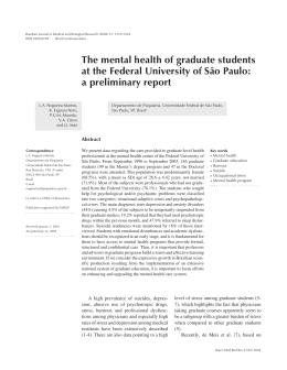 The mental health of graduate students at the Federal University of