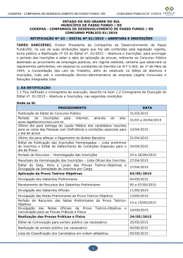 Retificação Prorrogação das inscrições