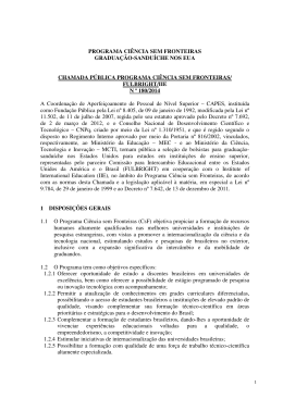 Edital Chamada 180 - Ci&ecirc;ncia sem fronteiras