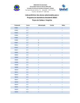 Lista preliminar dos alunos selecionados para o - Unifal-MG