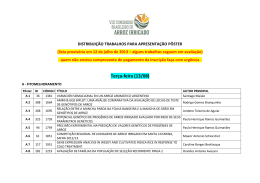 Trabalhos selecionados para apresenta&ccedil;&atilde;o P&Ocirc;STER