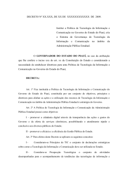 Institui a Pol&iacute;tica de Tecnologia da Informa&ccedil;&atilde;o e Comunica&ccedil;&atilde;o no