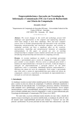 Empreendedorismo e Inova&ccedil;&atilde;o em Tecnologia da Informa&ccedil;&atilde;o e