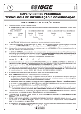 PROVA 7 - SUPERVISOR DE PESQUISAS
