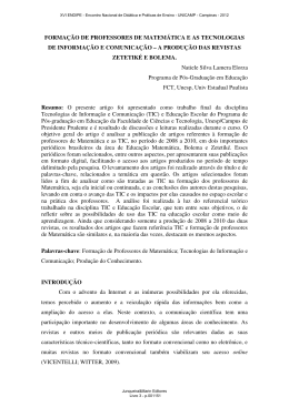 forma&ccedil;&atilde;o de professores de matem&aacute;tica e as tecnologias