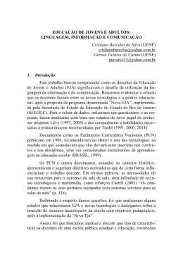 educa&ccedil;&atilde;o de jovens e adultos: linguagem, informa&ccedil;&atilde;o e comunica&ccedil;&atilde;o