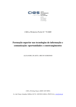 WP nº 75/2009 - CIES - iscte-iul