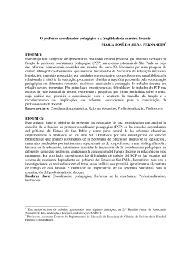 O professor coordenador pedagógico e a fragilidade da carreira