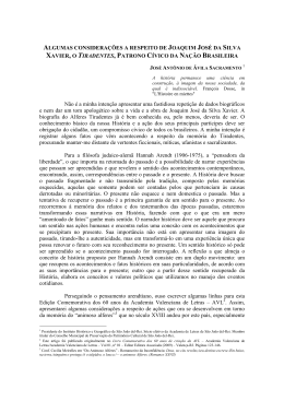 algumas considera&ccedil;&otilde;es a respeito de joaquim jos&eacute; da silva xavier, o