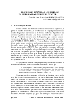progress&atilde;o tem&aacute;tica e legibilidade em hist&oacute;rias da literatura infantil