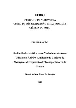 Similaridade Gen&eacute;tica entre Variedades de Arroz Utilizando RAPD