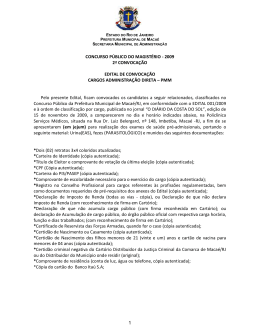 2&ordm; Edital de Convoca&ccedil;&atilde;o - Prefeitura Municipal de Maca&eacute;