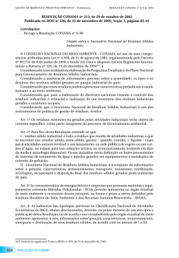 RESOLU&Ccedil;&Atilde;O CONAMA n&ordm; 313 de 2002