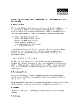 213 - Coberturas Adicional de Exten&ccedil;&atilde;o de Cobertura e Abertura de