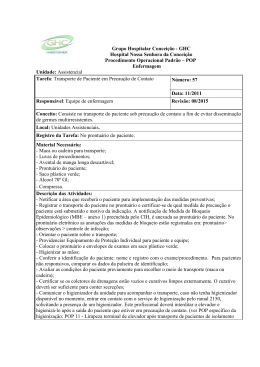 Transporte de Paciente em Precaução de Contato