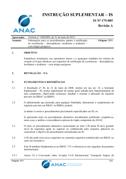 discrep&acirc;ncias, incidentes e acidentes &ndash; com artigos perigosos