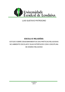 LUIS GUSTAVO PATROCINO ESCOLA E RELIGI&Otilde;ES: