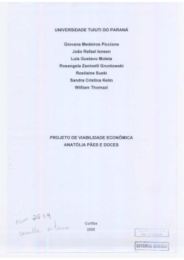 projeto de viabilidade economica anatolia paes e doces - TCC On-line