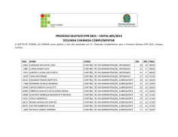 PROCESSO SELETIVO IFPR 2015 &ndash; EDITAL 005/2014