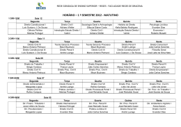 HOR&Aacute;RIO &ndash; 1 &ordm; SEMESTRE 2012