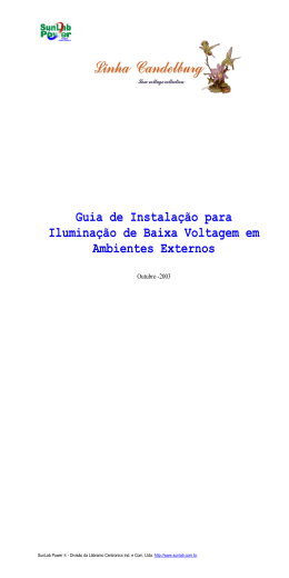 Guia de Instala&ccedil;&atilde;o para Ilumina&ccedil;&atilde;o de Baixa Voltagem em